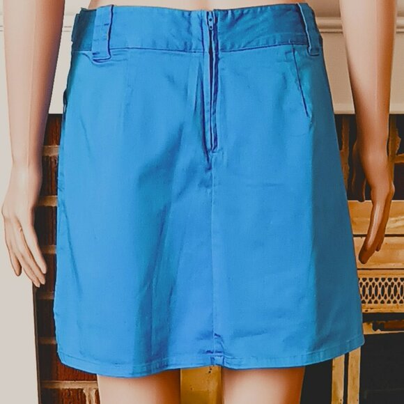 Women's Blue Golf Skort 4 Bamboo Traders Side Slits Front Slant Pockets Stretch - Picture 6 of 9
